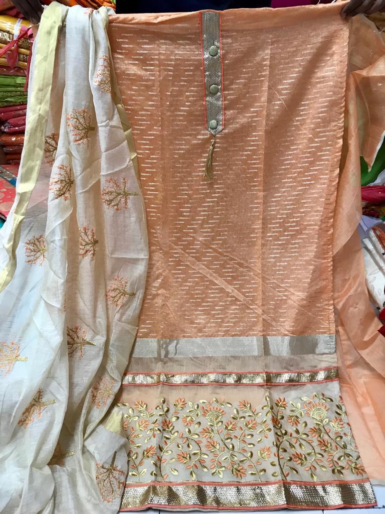 Surat Chanderi Jacquard Dress Material