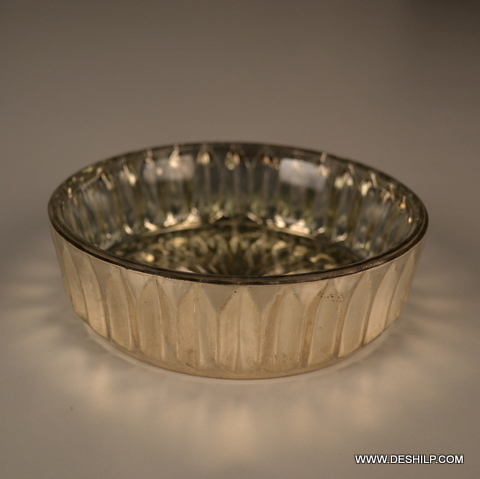 SILVER GLASS ROUND BOWLS