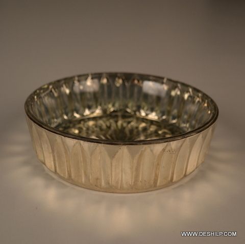 SILVER GLASS ROUND BOWLS