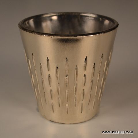 Glass Silver Votive Candle Holders