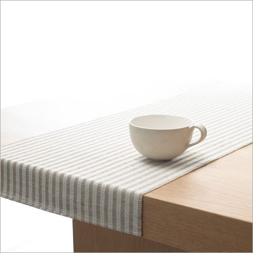 Natural Linen Table Runner By THE WOODWHITE INDIA