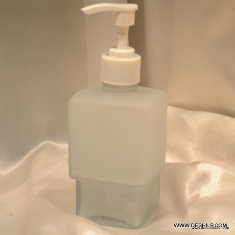 Rectangular Glass Bathroom Liquid Soap Dispenser