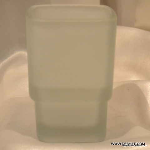 Square Glass Toothbrush Holder