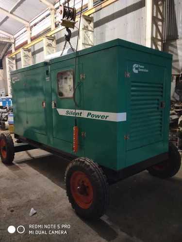 Green 100 Kva Silent Diesel Generator With Trolly