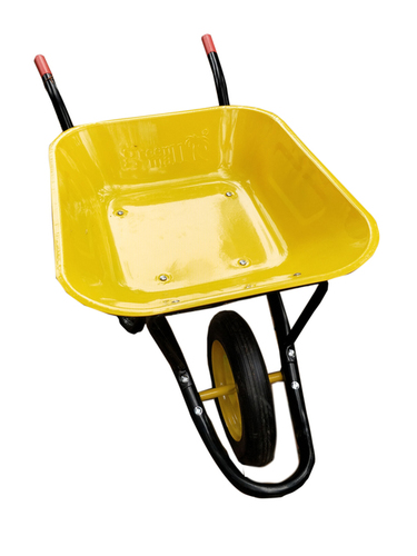 Single Wheel Barrow - Plastic Material, 200 kg Load Capacity, 100 L Water Capacity, Yellow and Black Finish | Lightweight, Durable, Corrosion Resistant, Easy Handling, Long Life
