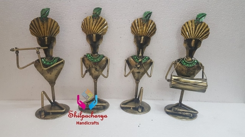 Iron Painted Sitting Krishna Set of 4
