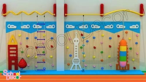 Wooden And Metal Activity Climbing Wall With Gym