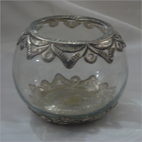 Votives - Glass and Metal, 7 cm Height, Silver Finish | Elegant Design, Durable, Versatile, Easy to Clean