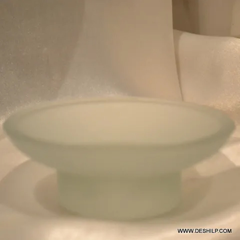 GLASS FROSTED SOAP HOLDER GLASS FROSTED SOAP HOLDER