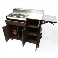 Wood Restaurant Gas Stove Food Mobile Trolley