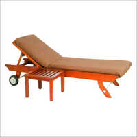Burma Teak Sun Lounger With Side Table