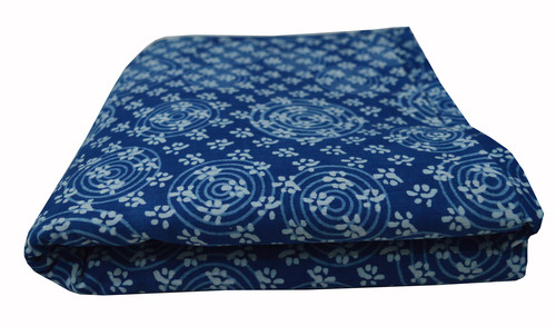 Dressmaking Indigo Print Blue Color Circle And Small Buti Design Printed Fabric