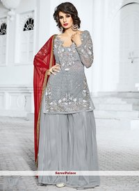 Cotton Embroidery Palazzo Suit
