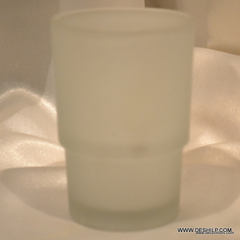 FROSTED GLASS BATHROOM TUMBLER