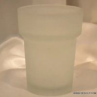 ANTIQUE GLASS FROSTED BATHROOM TUMBLER