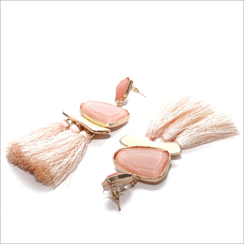 Earring- Simon Tassels Pink