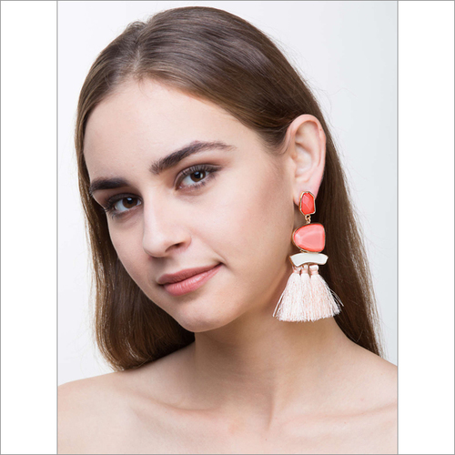Earring- Simon Tassels Pink