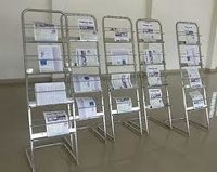 Stainless Steel Magazine Holder - Chrome Finished, Multiple Shelves | Wide Stable Base, Eye-catchy Design, Easy To Maintain