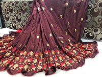Heavy Embroidered Banglori Silk Designer Saree