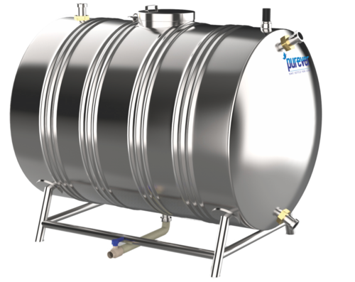 Insulated Horizontal Water Storage 3000 Ltr Tanks 2205 Duplex 3 Mm Thickness - Color: Silver