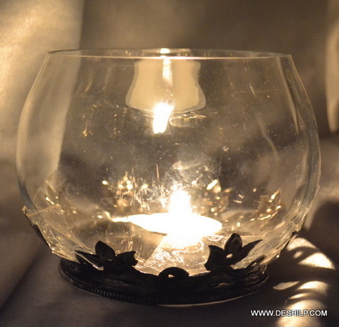 Vintage Glass Candle Holders Decor Mart