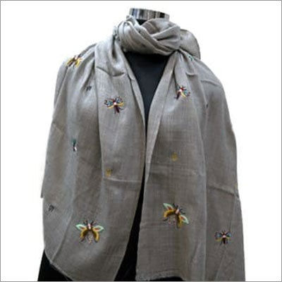 Off White Embroidery Designer Scarf