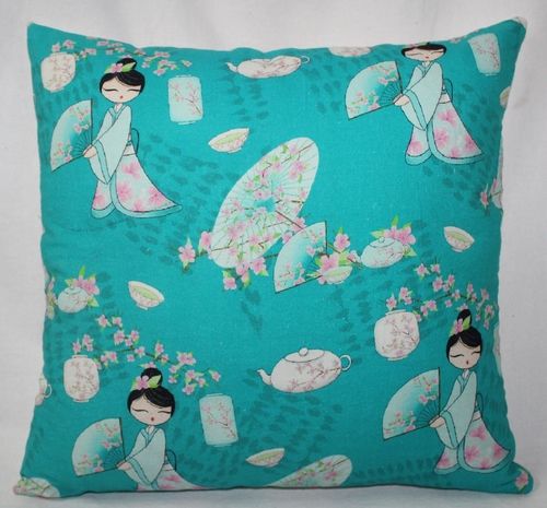 Green Doll Printed Cushion Cover