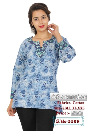 Ladies Short Cotton Casual Kurtis