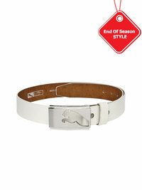 Leather Sandal - 40 Inches Length, 1.5 Inches Width | White Color, Metal Buckle Closure, Easy Care Maintenance