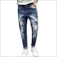 Men Designer Ripped Jeans - Denim, Narrow Fit, Boot Cut Style | Skin Friendly, Trendy Patterns, Quick Dry, Washable