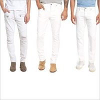 Men White Lycra Jeans Age Group: 9-10 Years