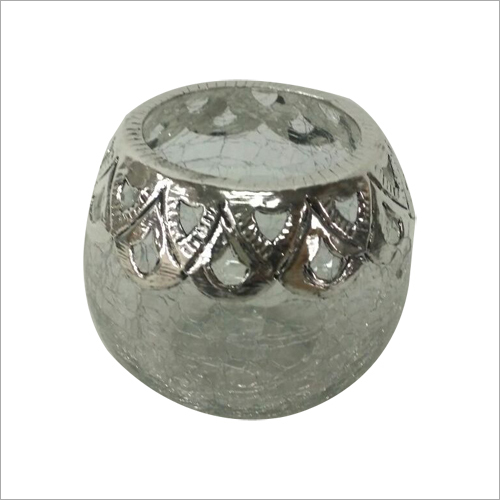 Votives - Metal, 8cm Height, 7cm Diameter | Elegant Design, Durable, Ornate Silver Finish, Easy to Clean