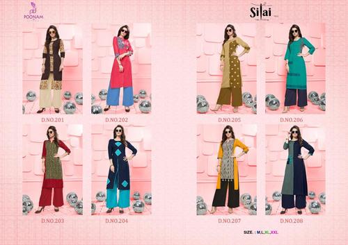 8 Colors Designer Kurtis With Palazzo