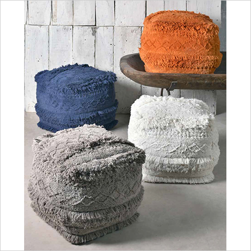 Cotton Chenille Poufs