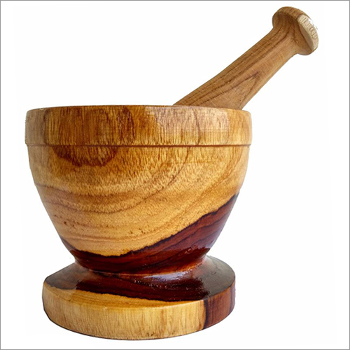Wooden Mortar And Pestle