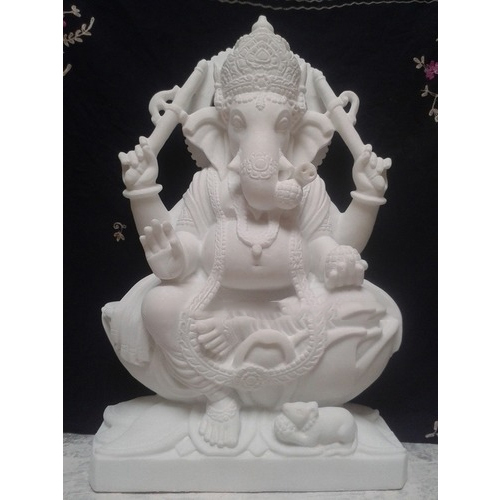 White Ganesh Marble Statue - Feature: Eco-Friendly