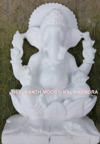 Pure White Marble Ganesh