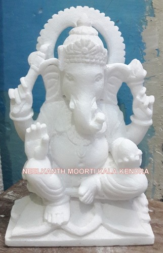 Sitting Marble Ganesha Statue