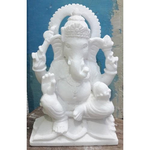 Sitting Marble Ganesha Statue - Feature: Easy To Clean