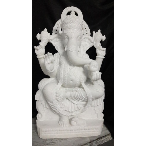 Marble White Ganesh Murti