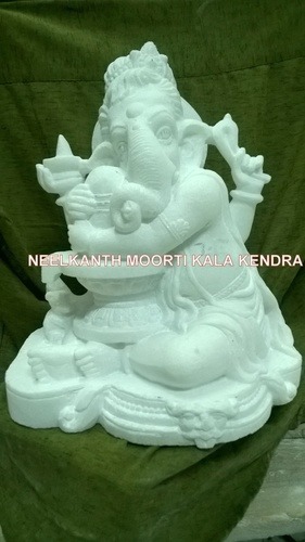 White Ganesha Marble Statue