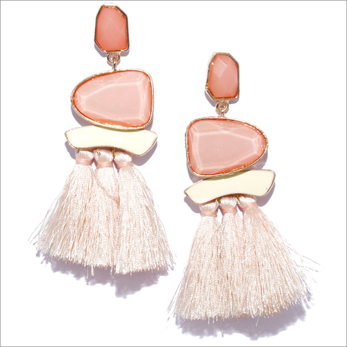 Earring-Simon Tassels White