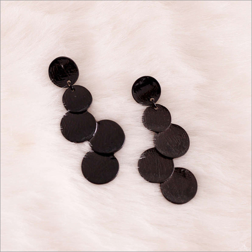Earring-Metal Rain Black