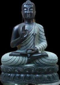 Black Stone Buddha Statue