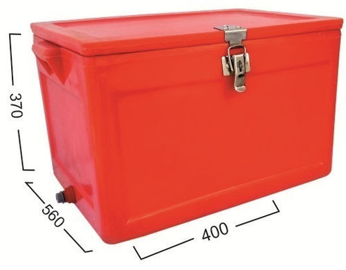 Red Plain Insulated Ice Box 50 Ltrs