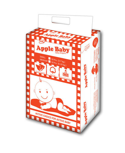 APPLE BABY DIAPER CLOTHLIKE VELCRO 50PCS