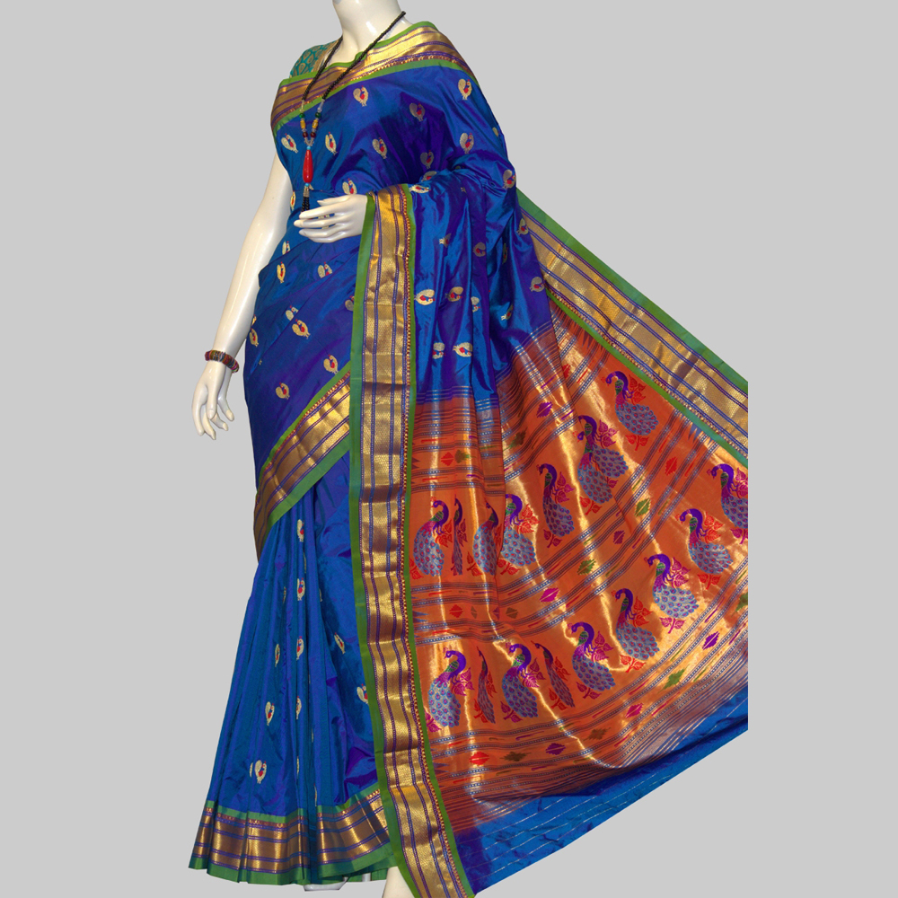 Royal Blue Yeola Paithani Saree