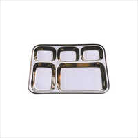 4 Compartment Stainless Steel Plate