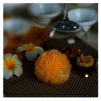 Big Rose Cream Candles pack of 1