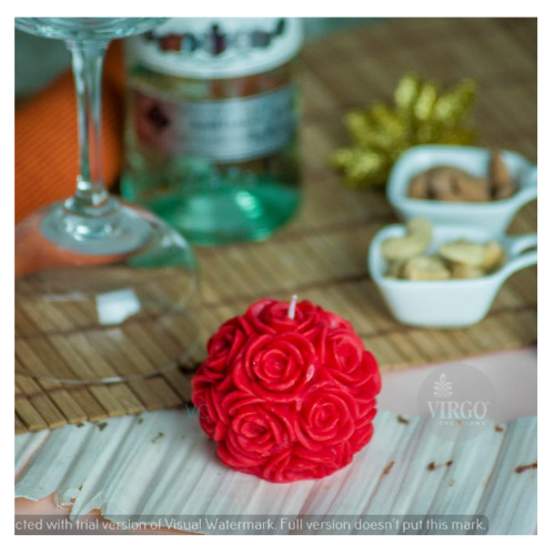 Big Rose: Scented Rose Ball Decorative Candle